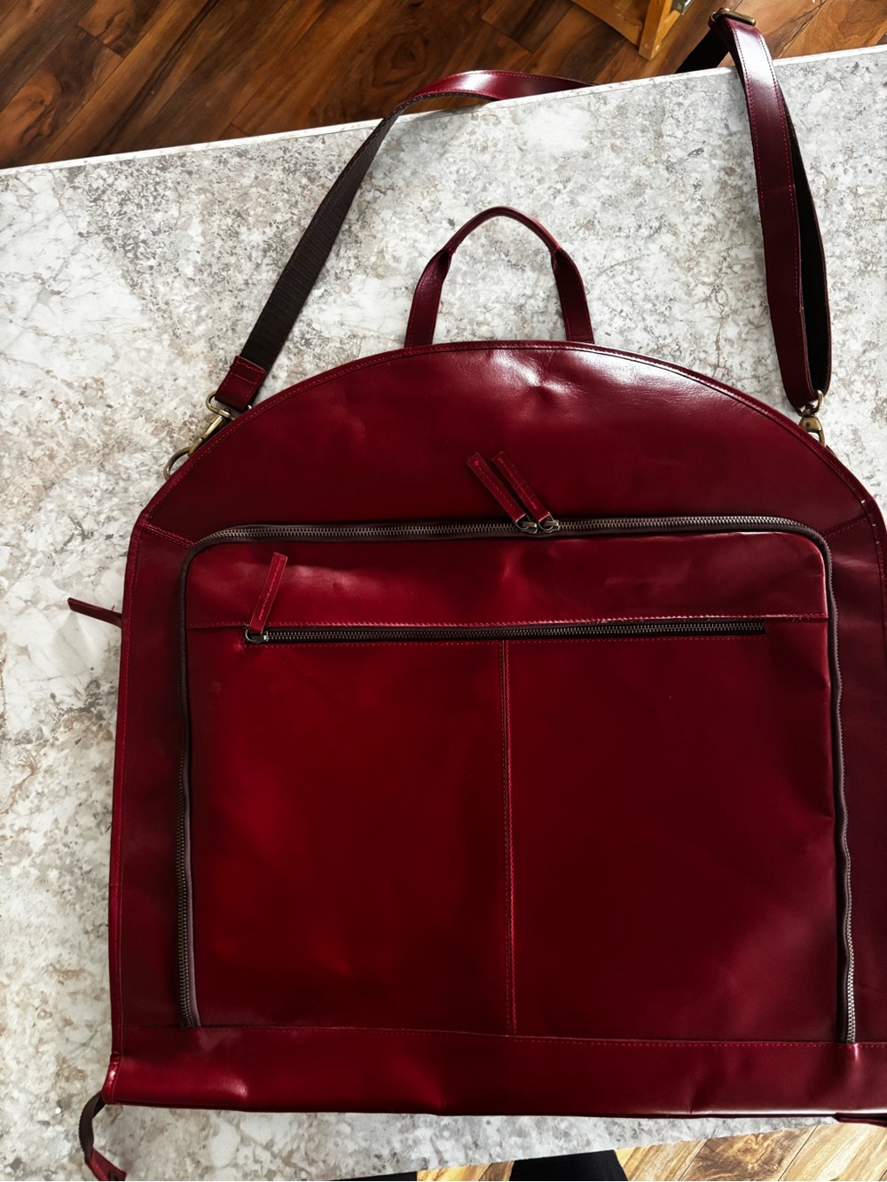 Brand new Burgundy Leather Garment Bag